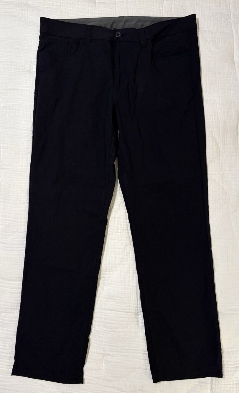 Eddie Bauer Mens Commuter Pants Stretch 34x30 Black Flat Front Straight Leg